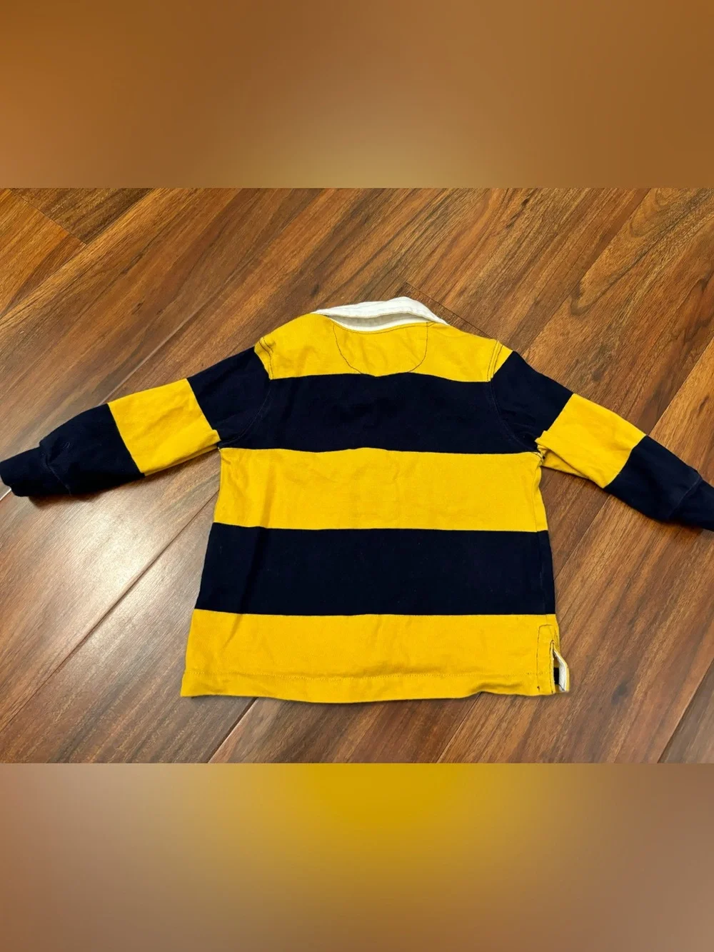 Ralph Lauren yellow/navy collared iconic rugby shirt long sleeve